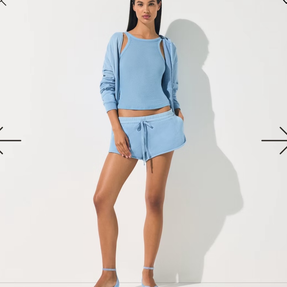 Skims Blue terry short shorts
